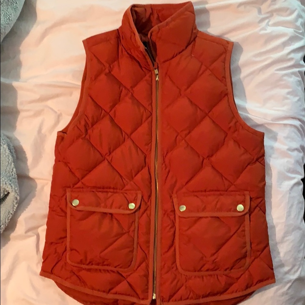 JCrew Burnt Orange quilted vest
